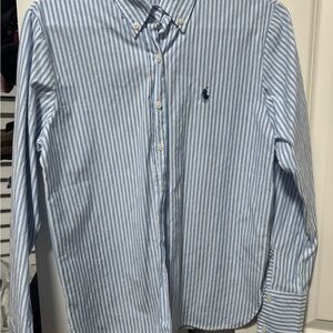 Ralph Lauren Light Blue and White Striped Shirt